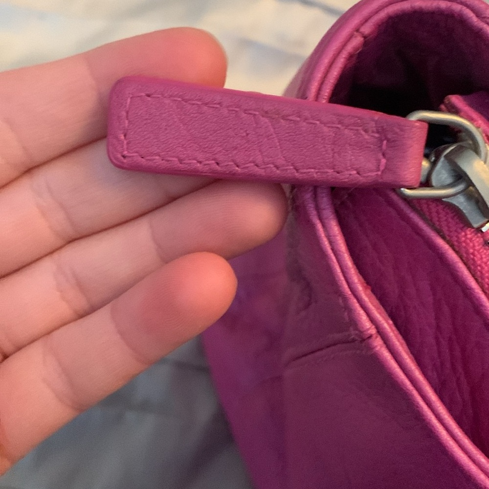 Lauren Ralph Lauren hot pink leather handbag purse - Picture 7 of 12